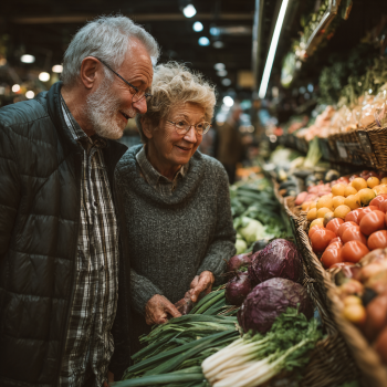 Активні люди літнього віку насолоджуються здоровим харчуванням